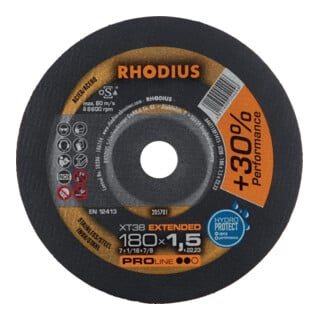 RHODIUS Disque de séparation XT38 180 x 1,5 mm droit
