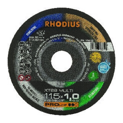 RHODIUS Disque de séparation XT69MULTIPRO 115 x 1,0 mm droit