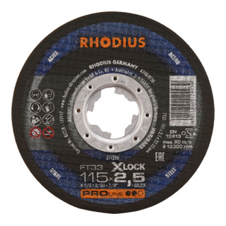 RHODIUS PROline FT33 X-LOCK Disco da taglio a mano 2,5 x 22,23 mm
