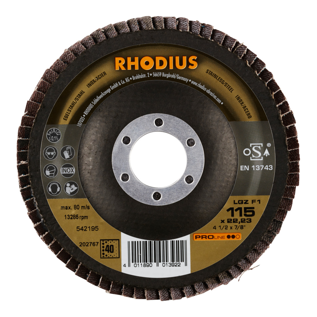RHODIUS PROline LGZ F1 Fächerschleifscheibe