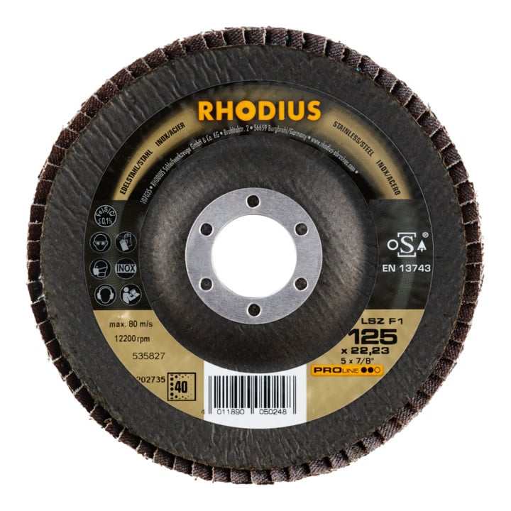 RHODIUS PROline LSZ F1 Fächerschleifscheibe 125 x 22,23 mm K40