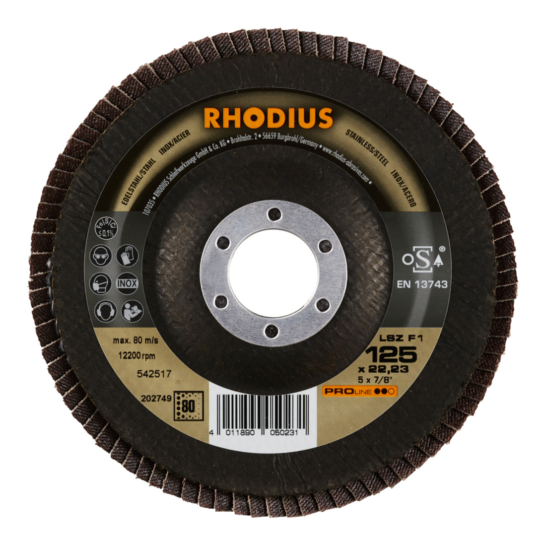 RHODIUS PROline LSZ F1 Fächerschleifscheibe