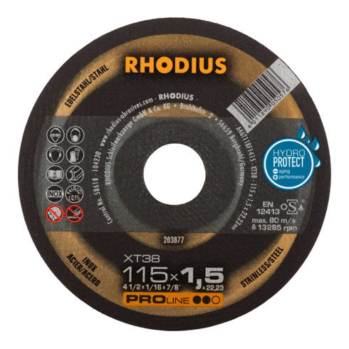 RHODIUS PROline XT38 BOX Extradünne Trennscheibe 115 x 1,5 x 22,23 mm