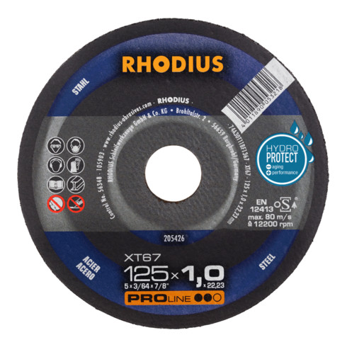 RHODIUS PROline XT67 Box Extradünne Trennscheibe 125 x 1,0 x 22,23 mm