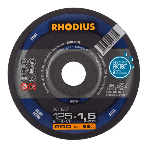 RHODIUS PROline XT67 BOX Extradünne Trennscheibe 125 x 1,5 x 22,23 mm