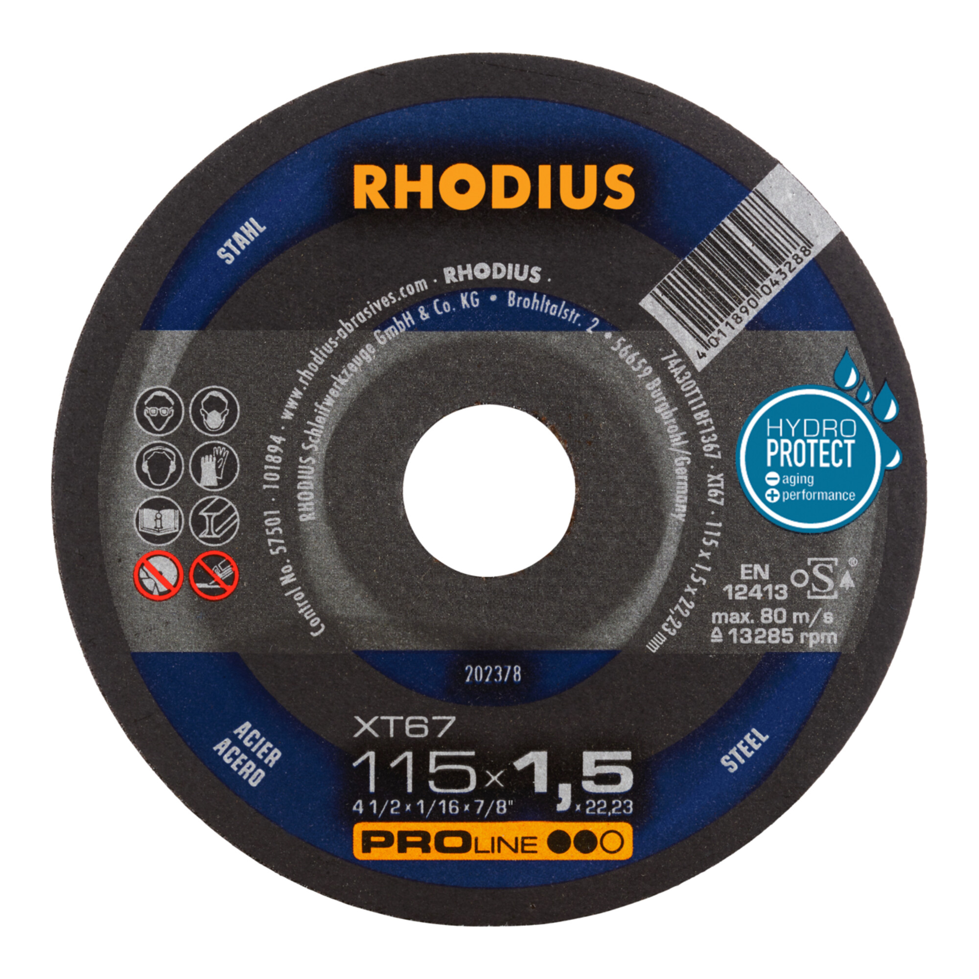 RHODIUS PROline XT67 Extradünne Trennscheibe 115 x 1,5 x 22,23 mm
