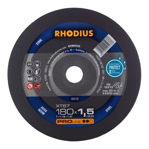 RHODIUS PROline XT67 Extradünne Trennscheibe 180 x 1,5 x 22,23 mm