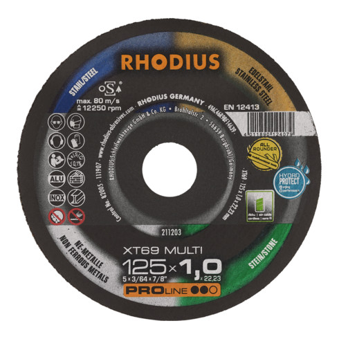 RHODIUS PROline XT69 MULTI BOX Extradünne Trennscheibe 125 x 1,0 x 22,23 mm