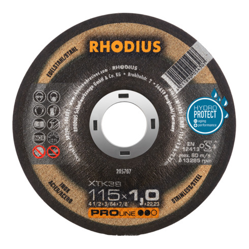 RHODIUS PROline XTK38 Extradünne Trennscheibe 115 x 1,0 x 22,23 mm