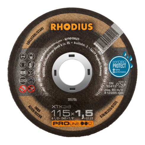 RHODIUS PROline XTK38 Extradünne Trennscheibe 115 x 1,5 x 22,23 mm