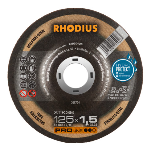 RHODIUS PROline XTK38 Extradünne Trennscheibe 125 x 1,5 x 22,23 mm