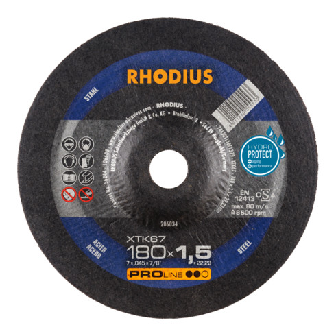 RHODIUS PROline XTK67 Extradünne Trennscheibe 180 x 1,5 x 22,23 mm