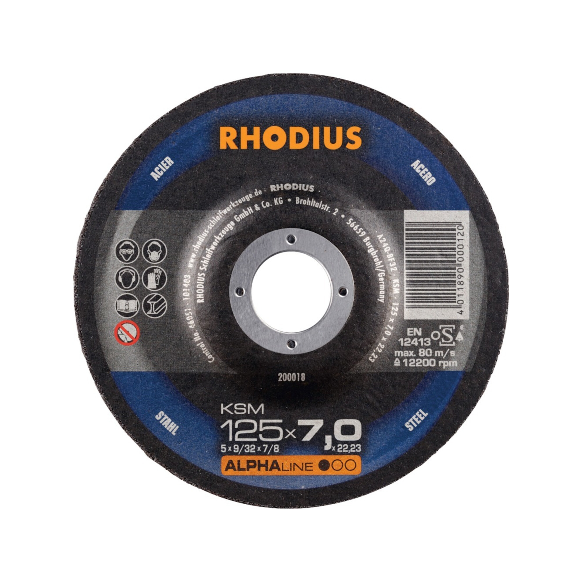RHODIUS Schruppscheibe KSM 125 x 7,0mm Stahl