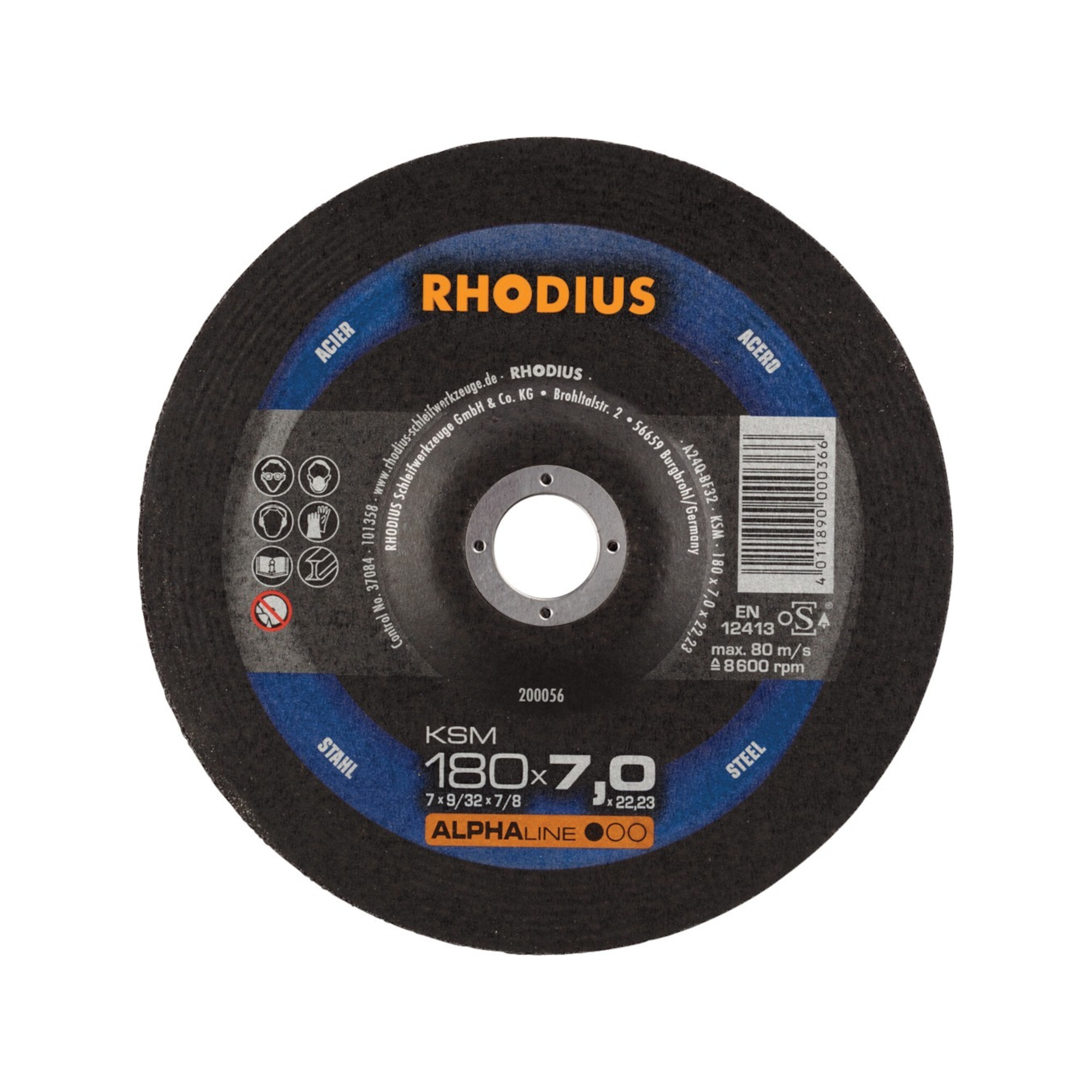RHODIUS Schruppscheibe KSM 180 x 7,0mm Stahl