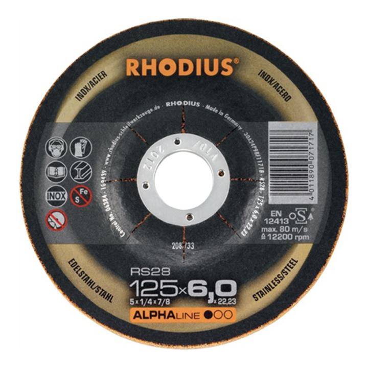 Rhodius Schruppscheibe RS28 D.115x7,0mm gekr. 22,23mm
