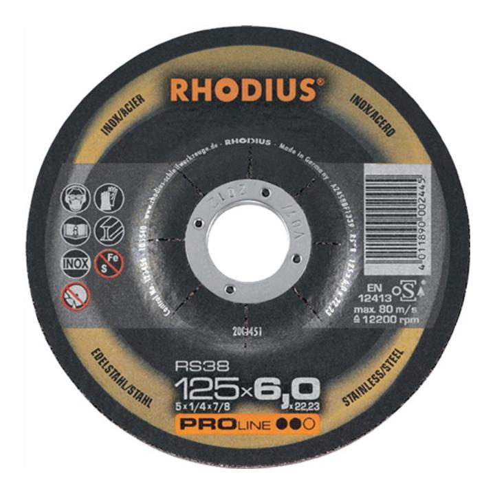 Rhodius Schruppscheibe RS38 D.180x7,0mm gekr. 22,23mm