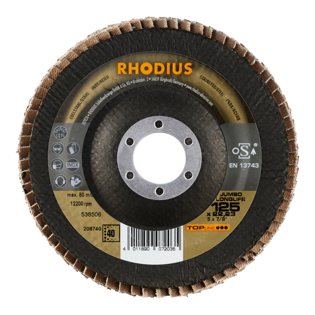 RHODIUS TOPline JUMBO LONGLIFE EXTENDED disco lamellare