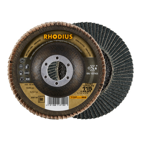 RHODIUS TOPline JUMBO LONGLIFE EXTENDED Fächerschleifscheibe