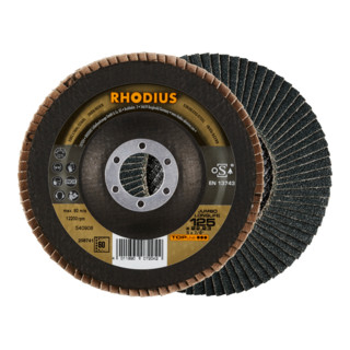 RHODIUS TOPline JUMBO LONGLIFE EXTENDED Fächerschleifscheibe