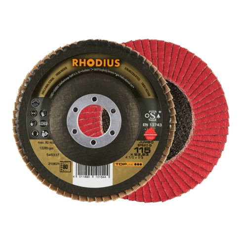 RHODIUS TOPline JUMBO SPEED G Fächerschleifscheibe