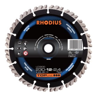 RHODIUS TOPline LD300 X-LOCK diamantdoorslijpschijf