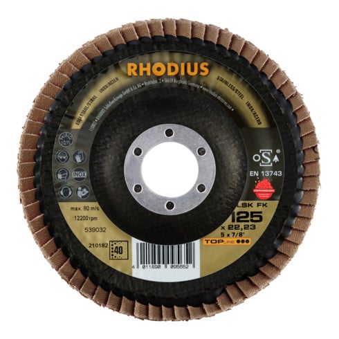 RHODIUS TOPline LSK FK Fächerschleifscheibe schräg