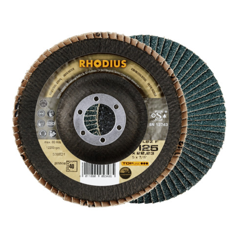 RHODIUS TOPline LSZ F Fächerschleifscheibe
