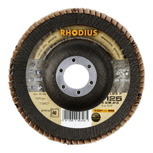 RHODIUS TOPline LSZ F Fächerschleifscheibe