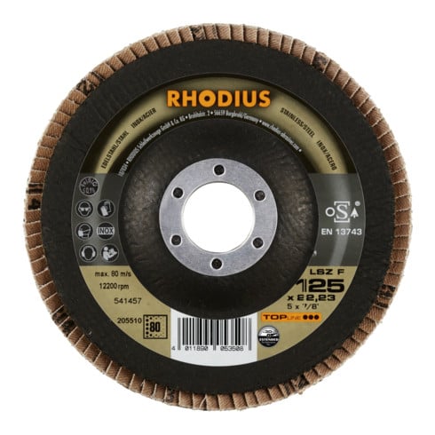 RHODIUS TOPline LSZ F Fächerschleifscheibe