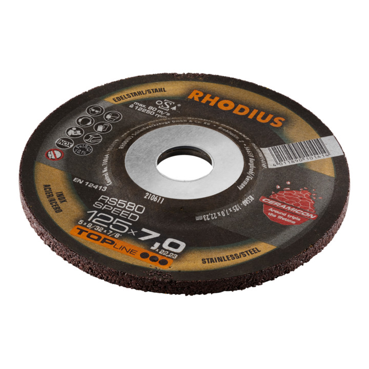 RHODIUS TOPline RS580 EXTENDED Schruppscheibe 125 x 7,0 x 22,23 mm