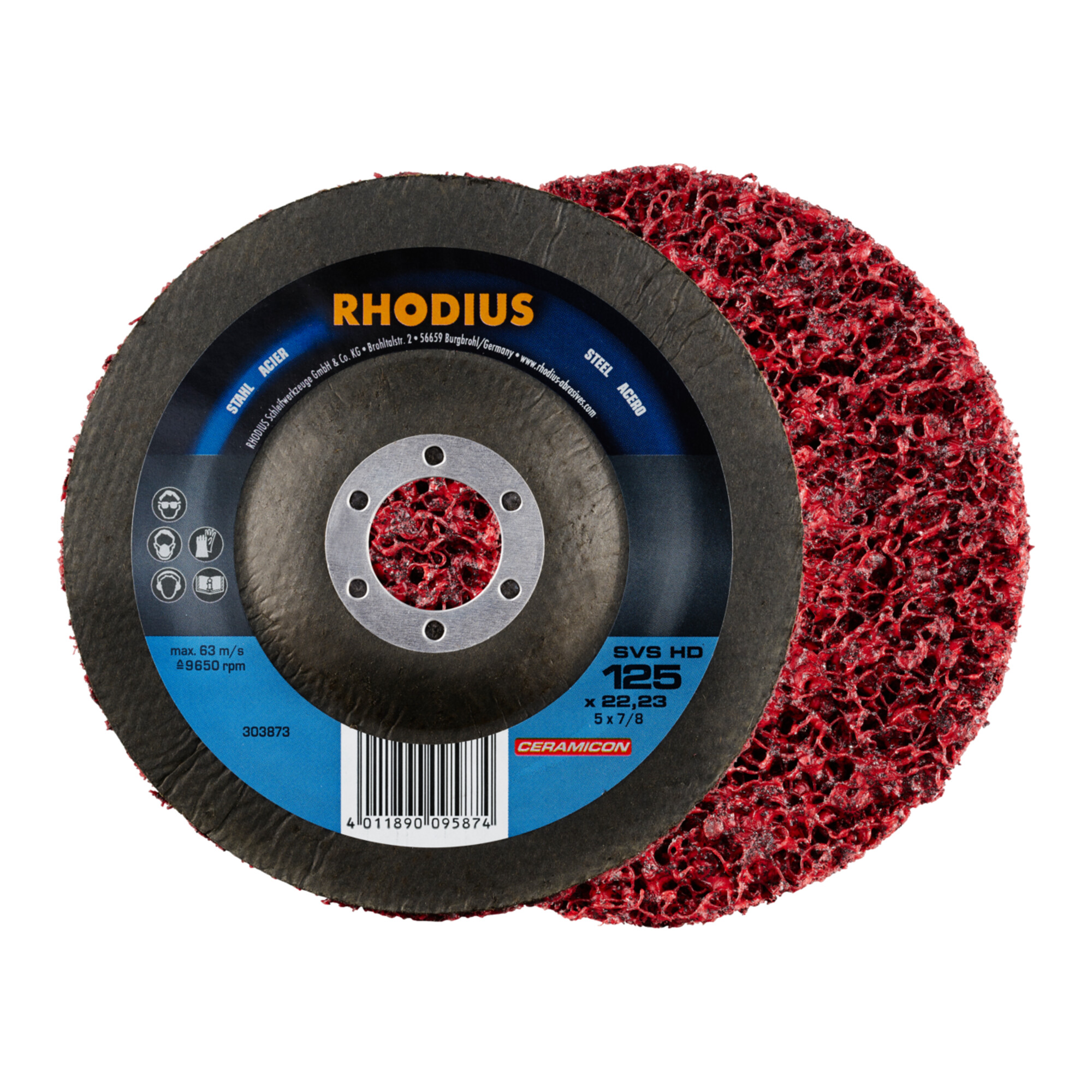 RHODIUS TOPline SVS HD Reinigungsvlies 125 x 22,23 mm