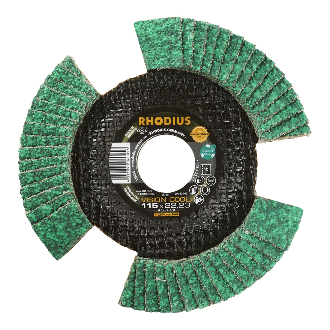 RHODIUS TOPline VISION COOL Fächerschleifscheibe