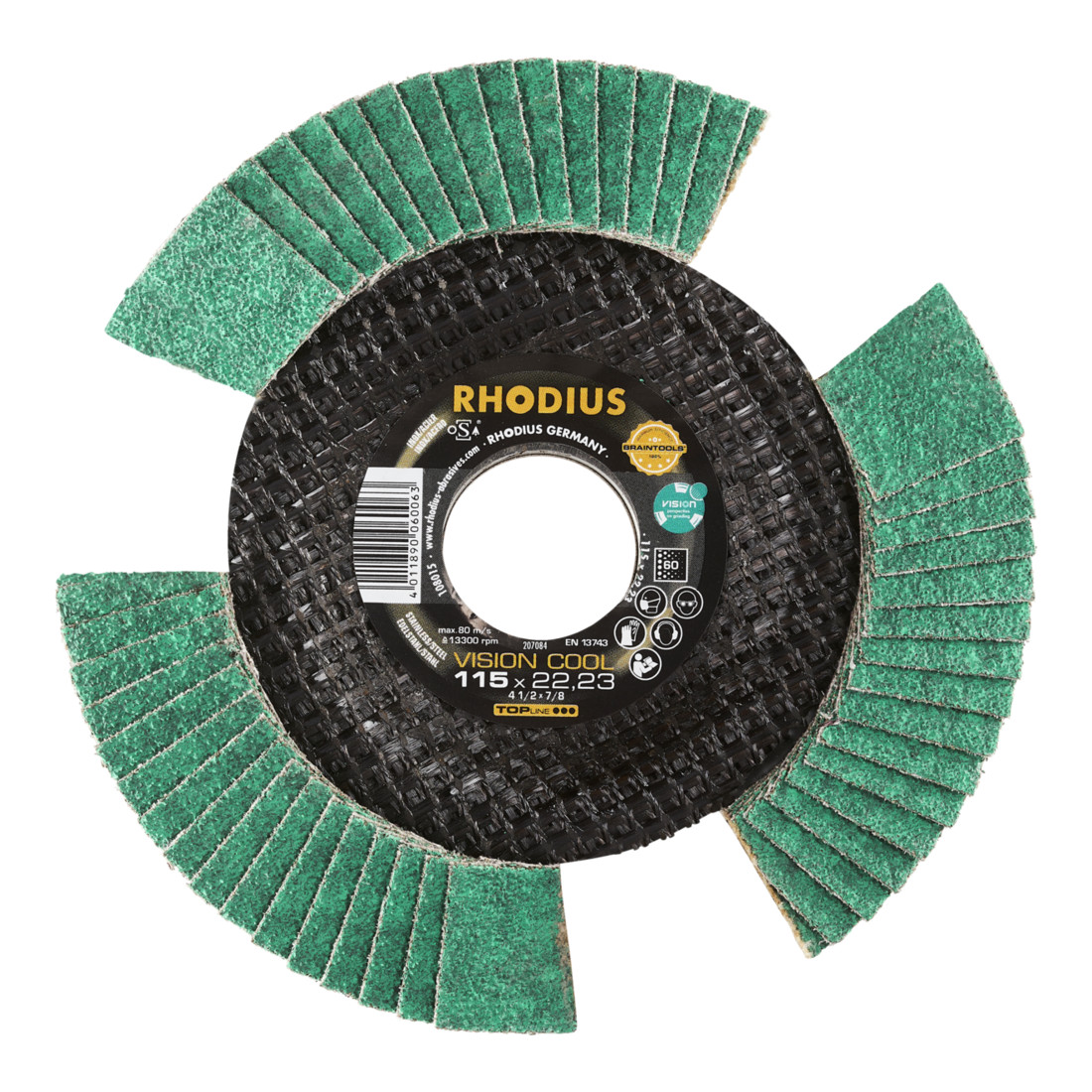 RHODIUS TOPline VISION COOL Fächerschleifscheibe