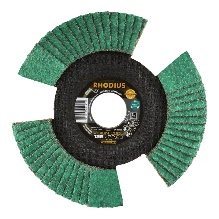 RHODIUS TOPline VISION COOL Fächerschleifscheibe 125 x 22,23 mm K40