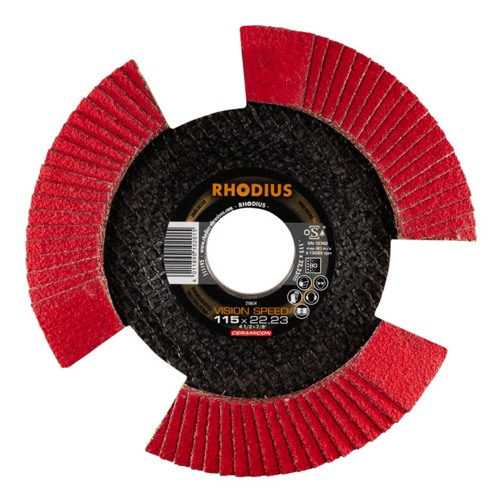 RHODIUS TOPline VISION SPEED lamellenschijf 115 x 22,23 mm K80