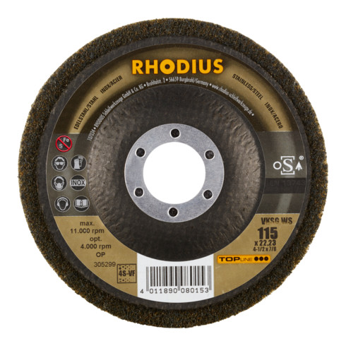 RHODIUS TOPline VKSG WS Vlieskompaktscheibe 115 x 22,23 mm 4S-very fine