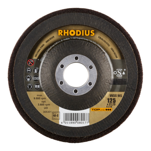 RHODIUS TOPline VKSG WS Vlieskompaktscheibe 125 x 22,23 mm 4A-coarse