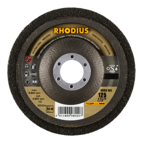 RHODIUS TOPline VKSG WS Vlieskompaktscheibe 125 x 22,23 mm 6S-very fine
