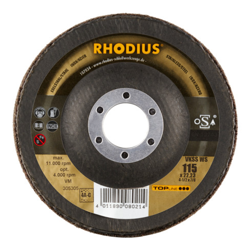 RHODIUS TOPline VKSS WS Vlieskompaktscheibe 115 x 22,23 mm 4A-coarse