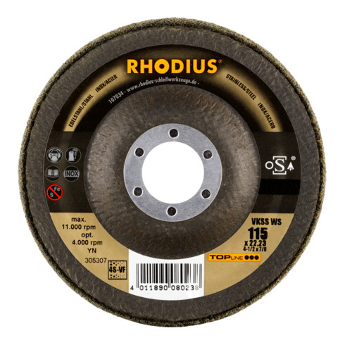 RHODIUS TOPline VKSS WS Vlieskompaktscheibe 115 x 22,23 mm 4S-very fine