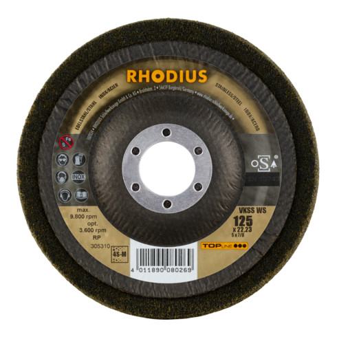RHODIUS TOPline VKSS WS Vlieskompaktscheibe 125 x 22,23 mm 4S-medium