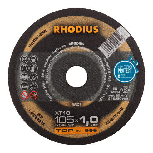RHODIUS TOPline XT10 Extradünne Trennscheibe 100 x 1,0 x 16,00 mm