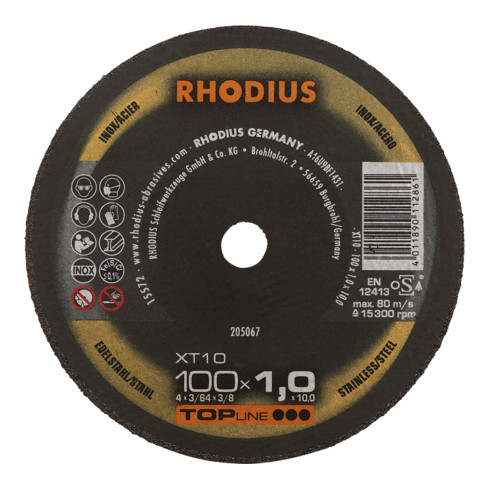 RHODIUS TOPline XT10 Extra dunne doorslijpschijf