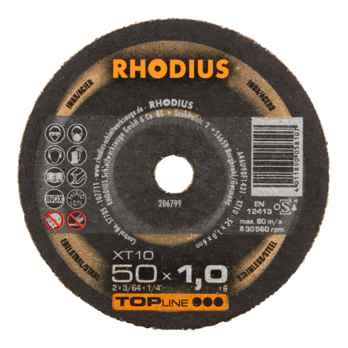 RHODIUS TOPline XT10 MINI Extradünne Trennscheibe 50 x 1,0 x 6,0 mm