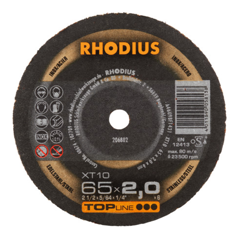 RHODIUS TOPline XT10 MINI Extradünne Trennscheibe 65 x 2,0 x 6,0 mm