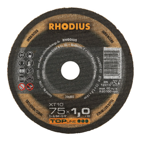 RHODIUS TOPline XT10 MINI Extradünne Trennscheibe 75 x 1,0 x 10,0 mm