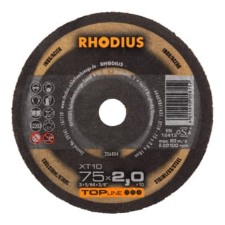 RHODIUS Extradünne Trennscheibe TOPline XT10 MINI gerade