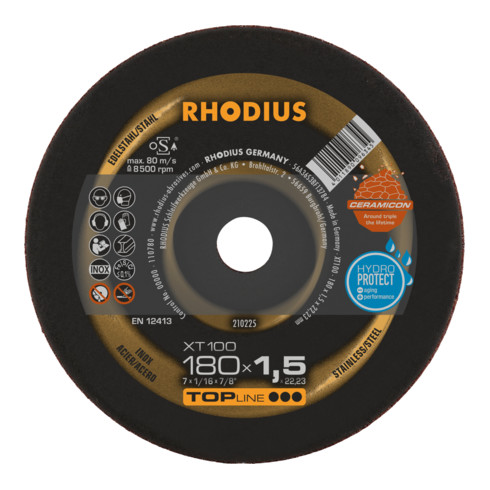 RHODIUS TOPline XT100 EXTENDED Extradünne Trennscheibe 180 x 1,5 x 22,23 mm
