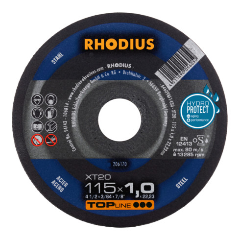 RHODIUS TOPline XT20 Extradünne Trennscheibe 115 x 1,0 x 22,23 mm