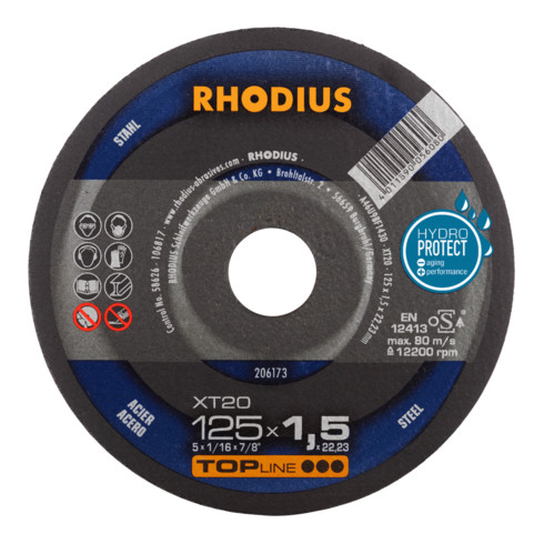 RHODIUS TOPline XT20 Extradünne Trennscheibe 125 x 1,5 x 22,23 mm